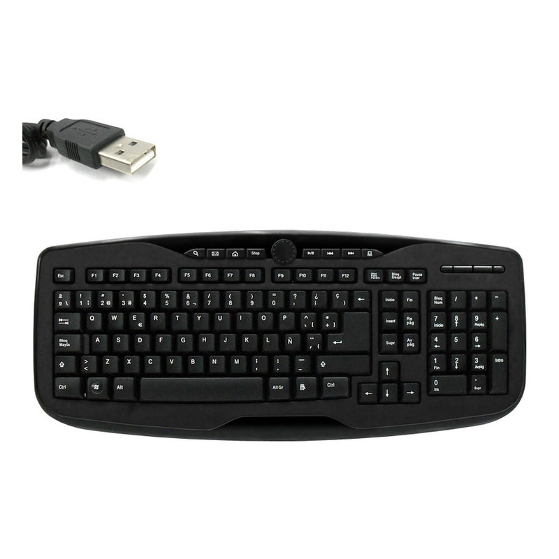 Teclado Ecotrend 619M USB Multimedia (español, negro)