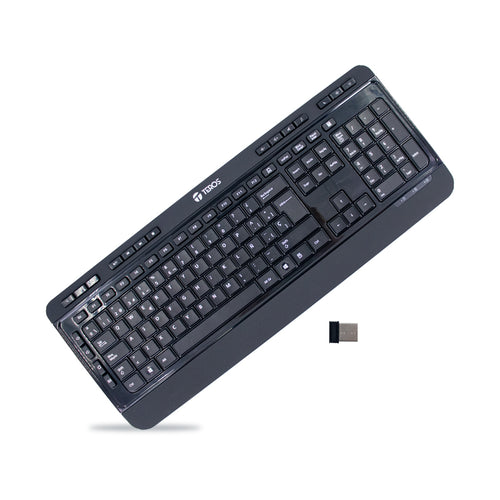 Teclado Inalámbrico TEROS TE-4074CS (2.4 GHz, USB, español, negro)