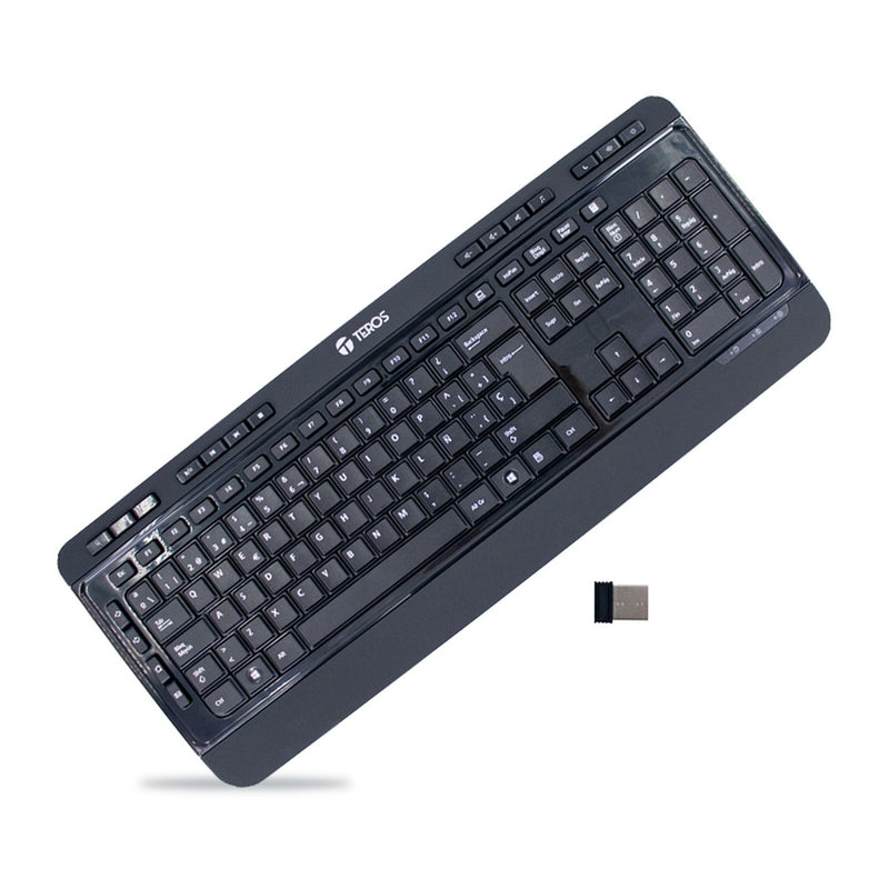 Teclado Inalámbrico TEROS TE-4074CS (2.4 GHz, USB, español, negro)