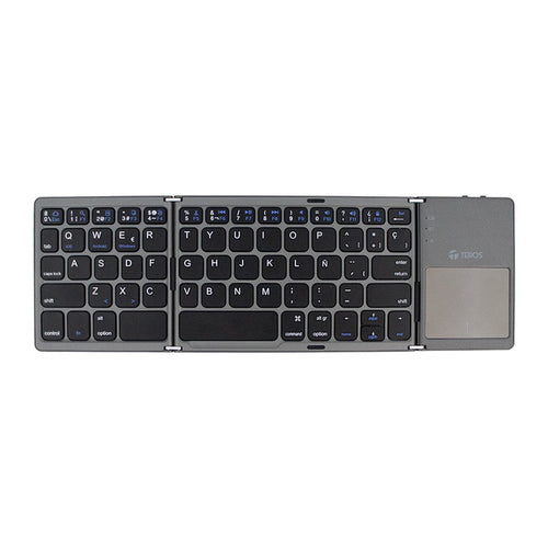 Teclado Inalámbrico Plegable TEROS TE-4075S (Bluetooth 3.0, panel táctil, 64 teclas, gris)