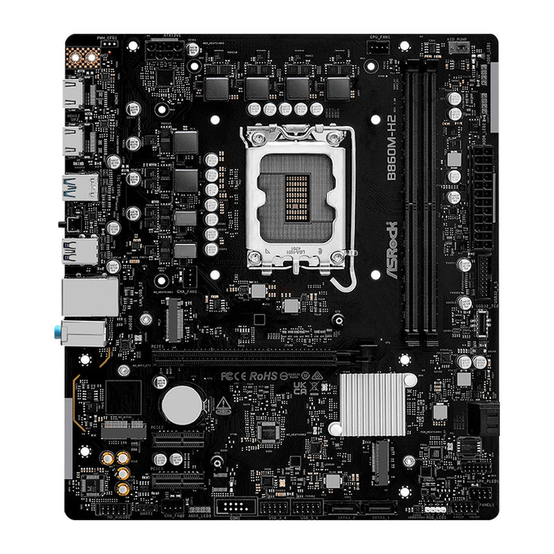 Placa Madre ASRock B860M-H2 (Intel B860, LGA1851, DDR5, 2x HDMI, mATX)