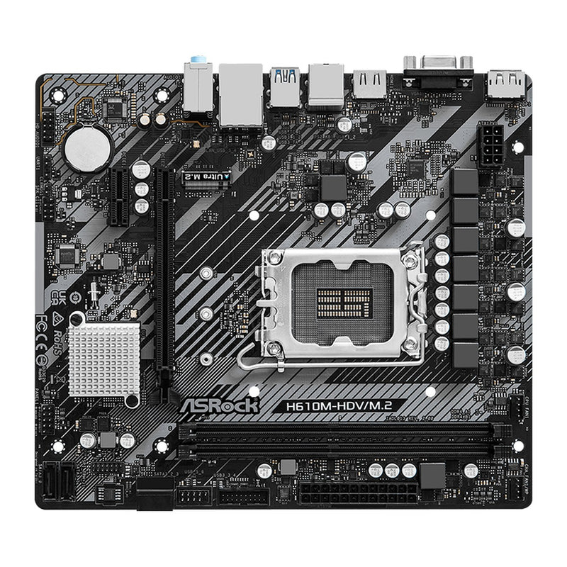 Placa Madre ASRock H610M-HDV/M.2 R2.0 (Intel H610, LGA1700, DDR4, mATX)