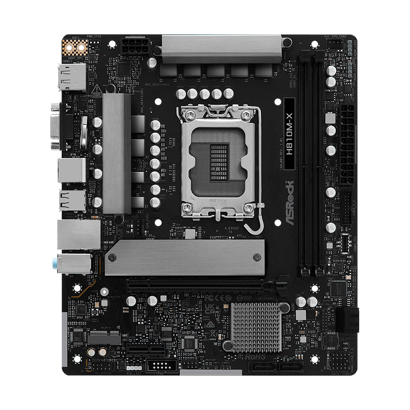 Placa Madre ASRock H810M-X (Intel H810, LGA1851, DDR5, mATX)