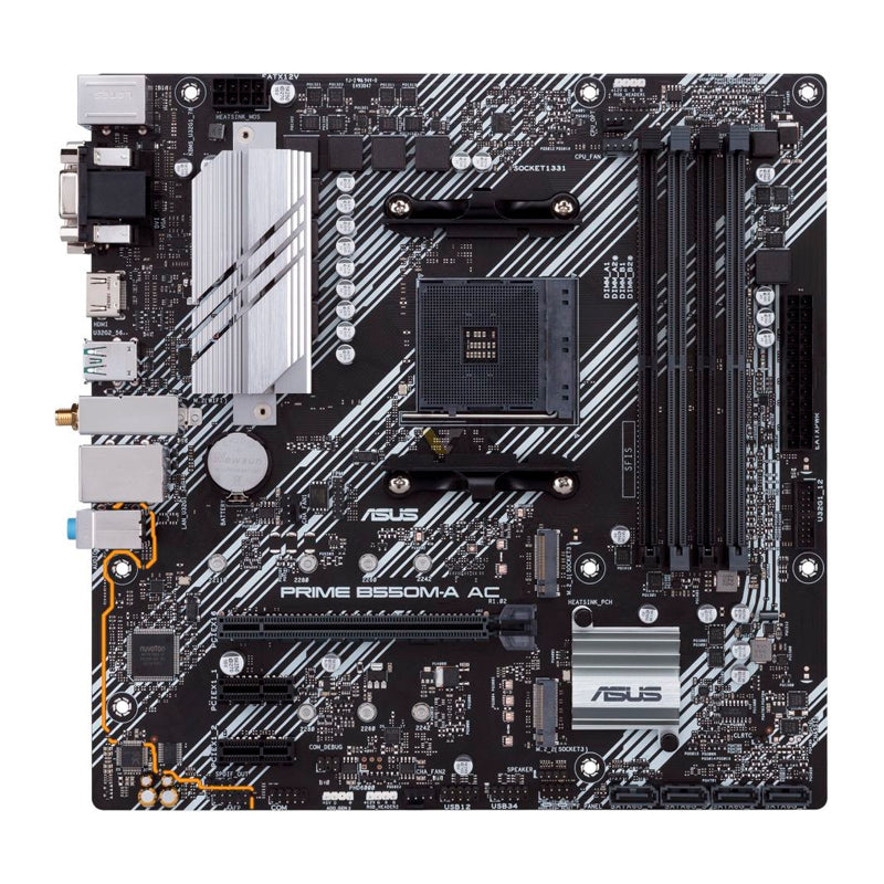 Placa Madre ASUS PRIME B550M-A AC (AMD B550, Socket AM4, DDR4, Wi-Fi, mATX)