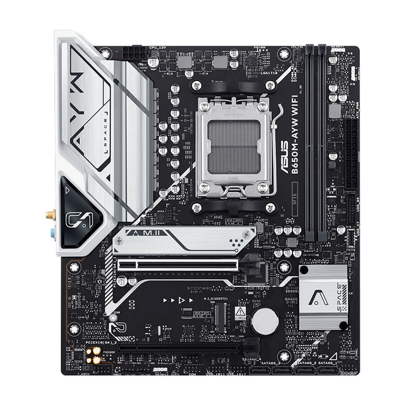 Placa Madre ASUS B650M-AYW WiFi (AMD B650, Socket AM5, DDR5, Wi-Fi, mATX)