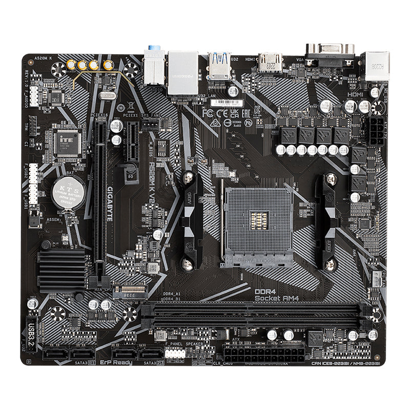 Placa Madre Gigabyte A520M K V2 (AMD A520, Socket AM4, DDR4, mATX)