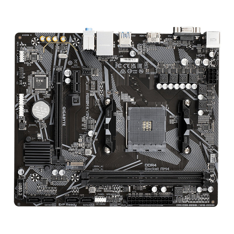Placa Madre Gigabyte A520M K V2 (AMD A520, Socket AM4, DDR4, mATX)