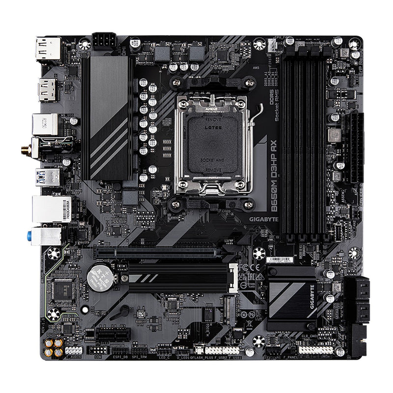 Placa Madre Gigabyte B650M D3HP AX (AMD B650, Socket AM5, DDR5, Wi-Fi 6E, mATX)