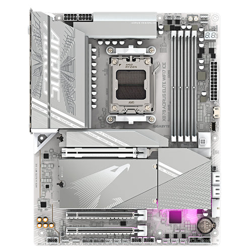 Placa Madre Gigabyte X870 AORUS Elite WiFi7 ICE (AMD X870, Socket AM5, DDR5, Wi-Fi 7, ATX)
