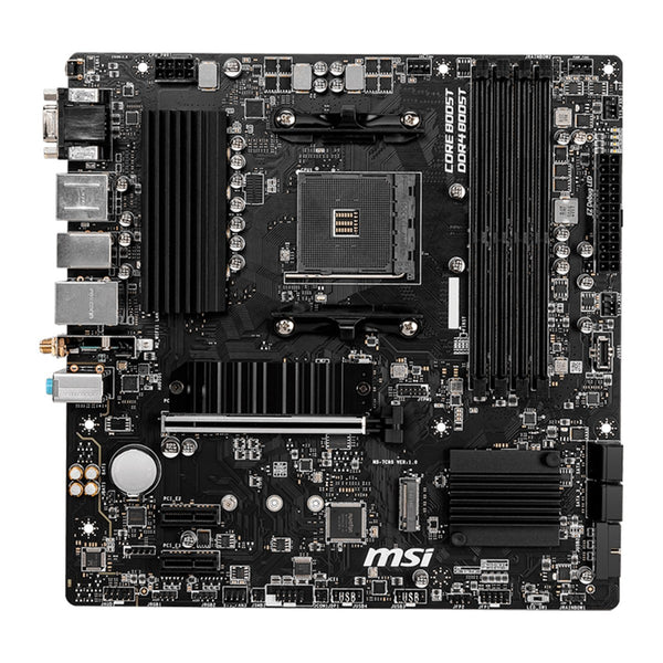 Placa Madre MSI B550M PRO-VDH WiFi (AMD B550, Socket AM4, DDR4, Wi-Fi, mATX)
