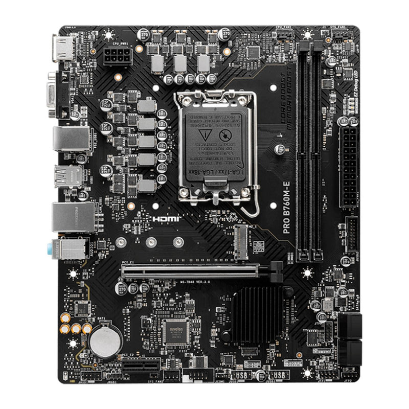Placa Madre MSI PRO B760M-E (Intel B760, LGA1700, DDR5, mATX)