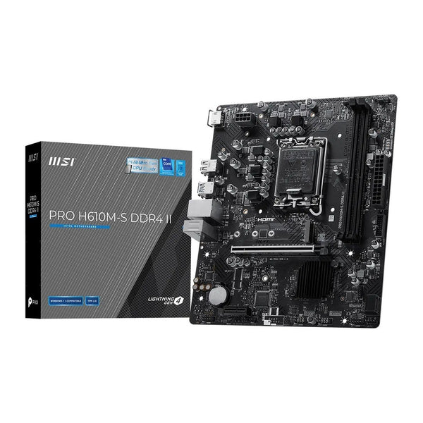 Placa Madre MSI PRO H610M-S DDR4 II (Intel H610, LGA1700, DDR4, microATX)