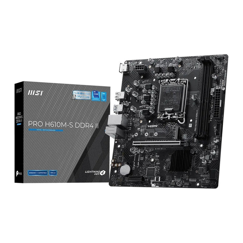 Placa Madre MSI PRO H610M-S DDR4 II (Intel H610, LGA1700, DDR4, microATX)