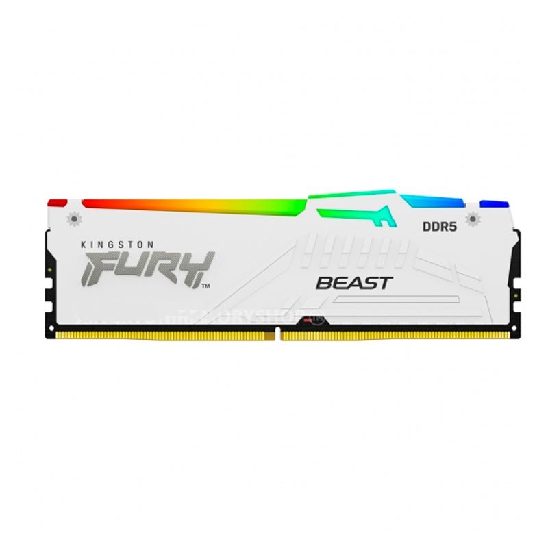 Memoria RAM Kingston Fury Beast RGB 16GB DDR5-6000 (CL36, DIMM, Blanco)