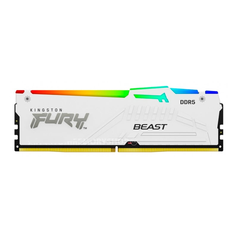Memoria RAM Kingston Fury Beast RGB 16GB DDR5-6000 (CL36, DIMM, Blanco)