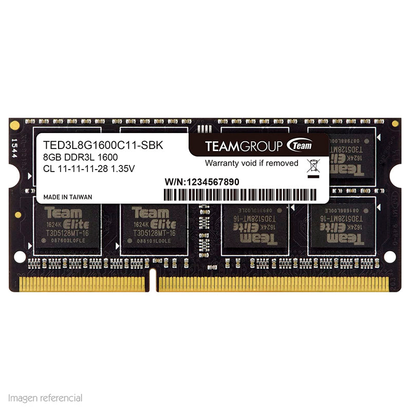 Memoria RAM TeamGroup Elite SO-DIMM 8GB DDR3L-1600MHz CL11 para laptop
