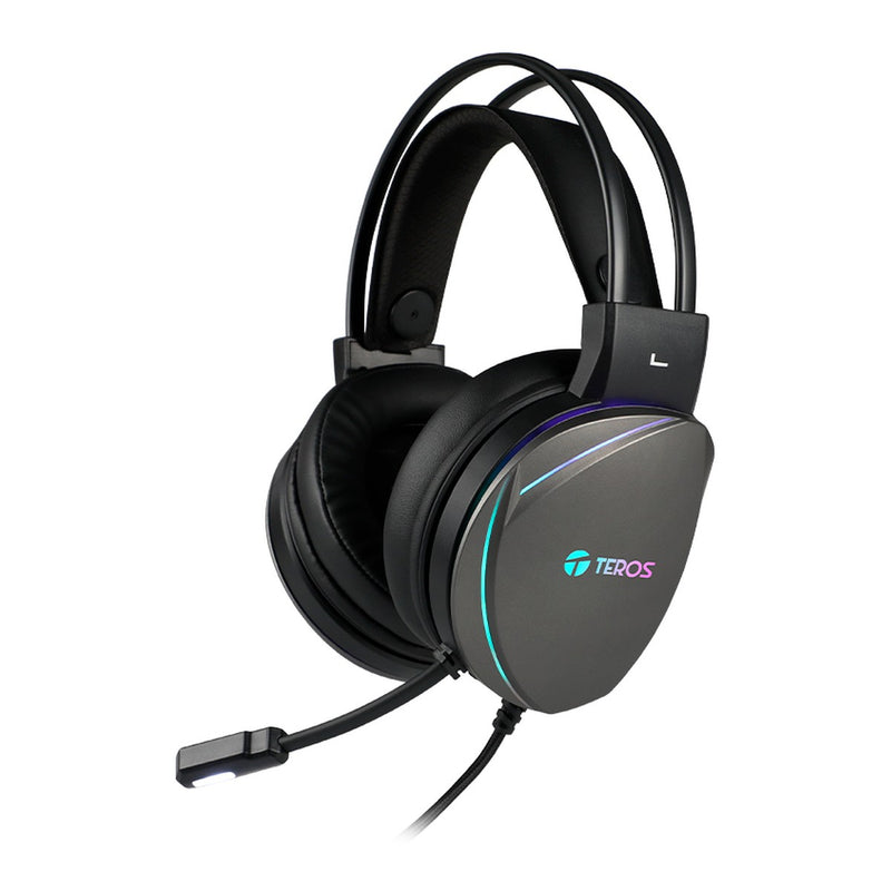 Audífonos Gamer Teros TE-8170N USB 7.1 con Micrófono y Luces RGB Negro