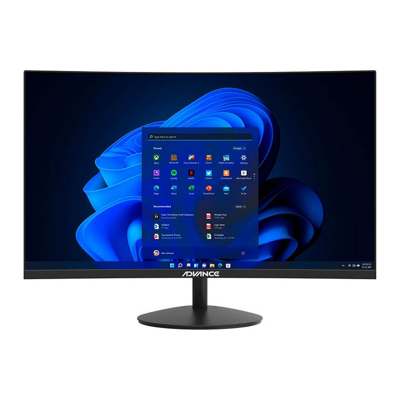 Monitor Curvo Advance ADV-2750S 27" FHD VA 75Hz (1500R, HDMI/DP/VGA, Parlantes)