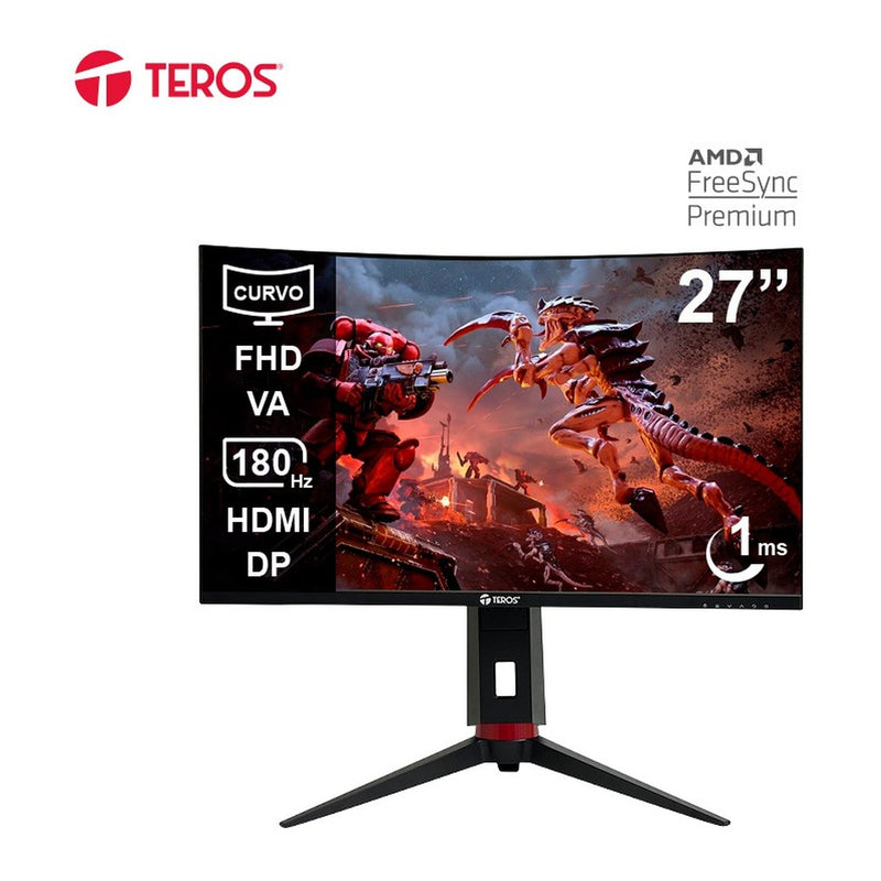 Monitor Curvo TEROS 27 pulgadas Full HD 180Hz