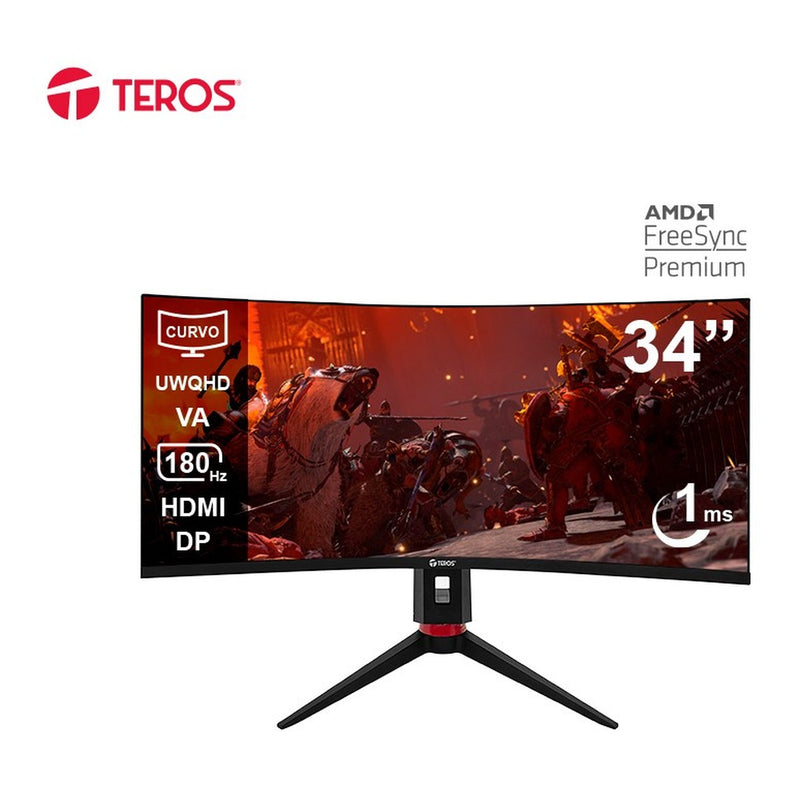 Monitor TEROS 34 pulgadas WQHD 180Hz con mochila