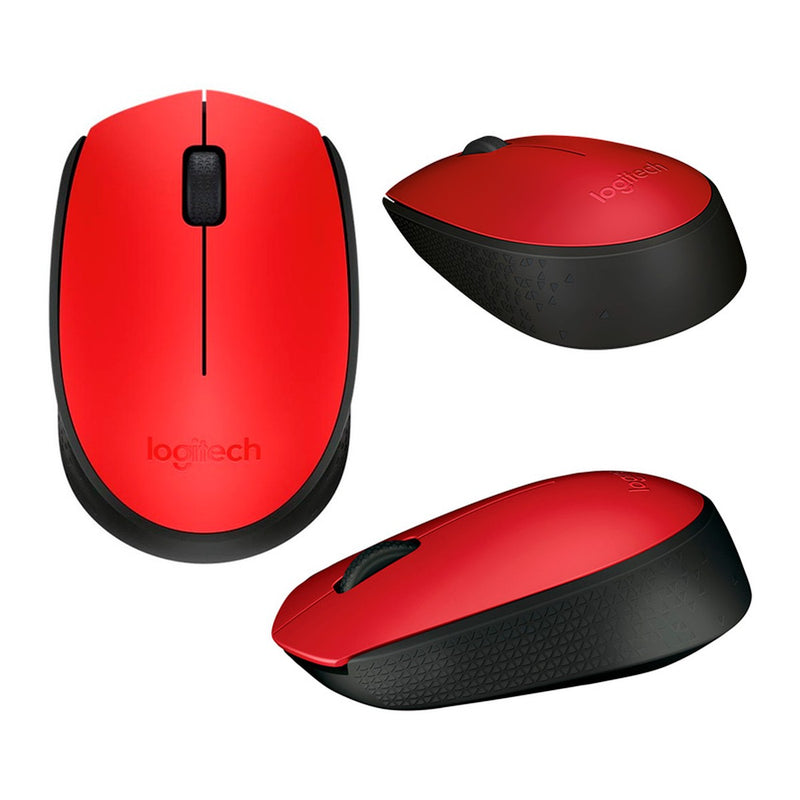 Mouse Inalámbrico Logitech M170 ambidiestro 2.4 GHz, rojo