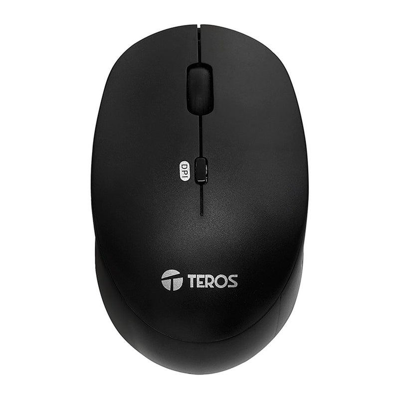 Mouse Inalámbrico Teros TE-5074N (1600 DPI, USB, Negro)