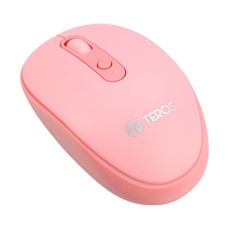Mouse Inalámbrico Teros TE-5075R (1600 DPI, USB, Rosado)