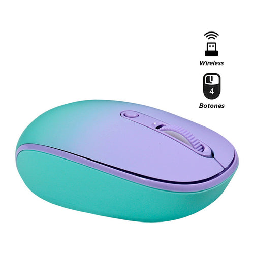 Mouse Inalámbrico Teros TE-1224S 4 Botones (1600 DPI, USB, Aurora Boreal)
