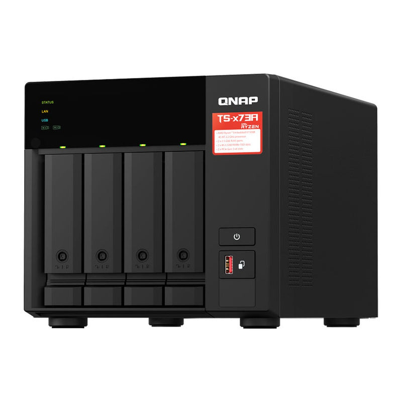 Servidor NAS QNAP TS-473A (4 Bahías, Ryzen V1500B, 8GB, 2.5GbE)
