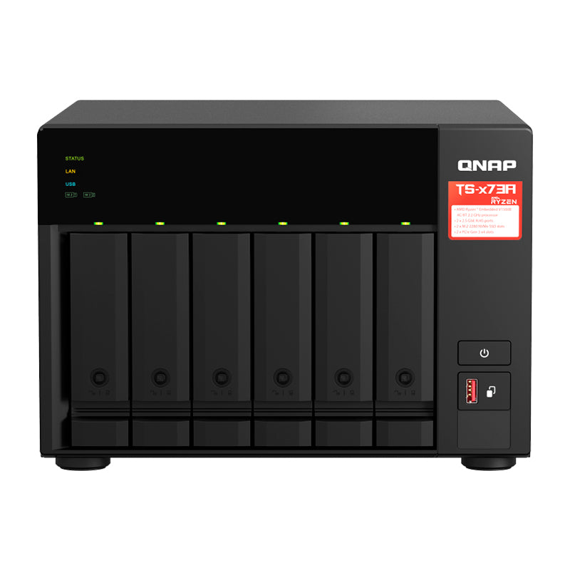 Servidor NAS QNAP TS-673A (6 Bahías, Ryzen V1500B, 8GB, 2.5GbE)