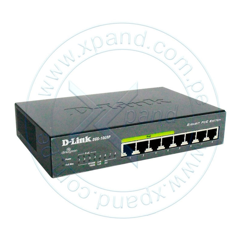 Switch Smart PoE D-Link DGS-1100-08P, 8 puertos RJ45 Gigabit (Capa 2)