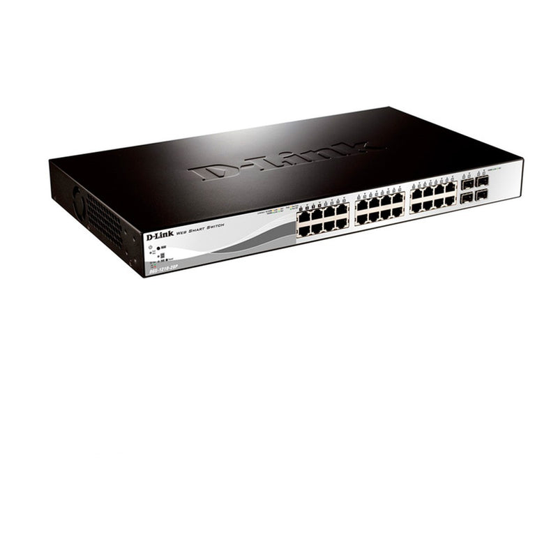 Switch Smart PoE D-Link DGS-1210-28P, 24 puertos GbE PoE + 4 SFP