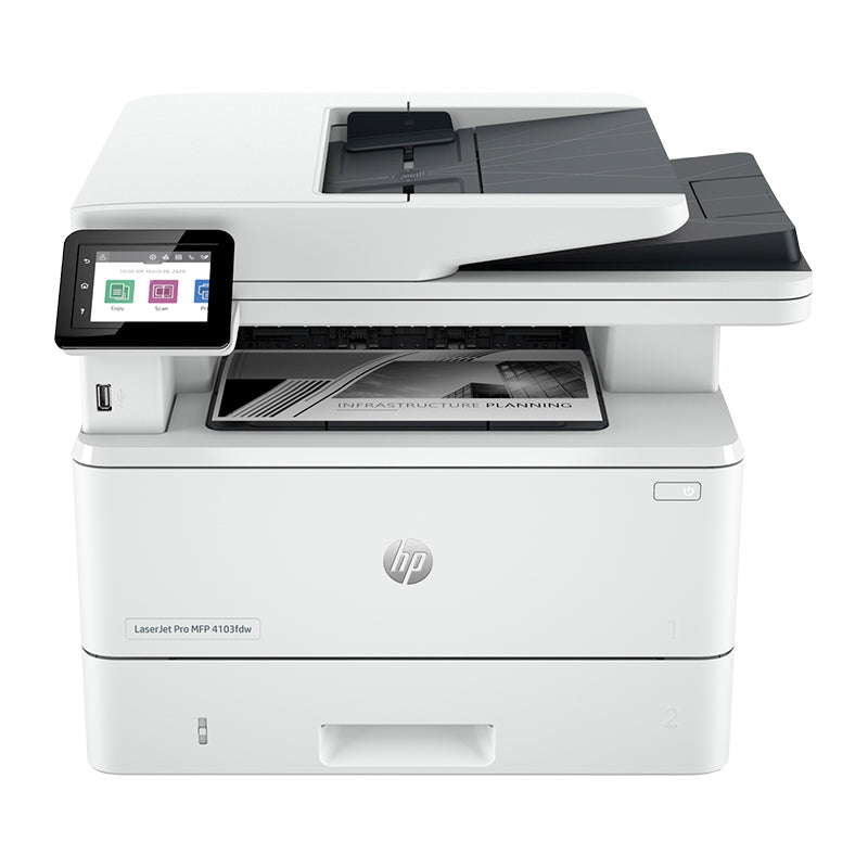 Impresora Multifuncional Láser Monocromática HP LaserJet Pro MFP 4103fdw (Imprime/Escanea/Copia/Fax, Wi-Fi)