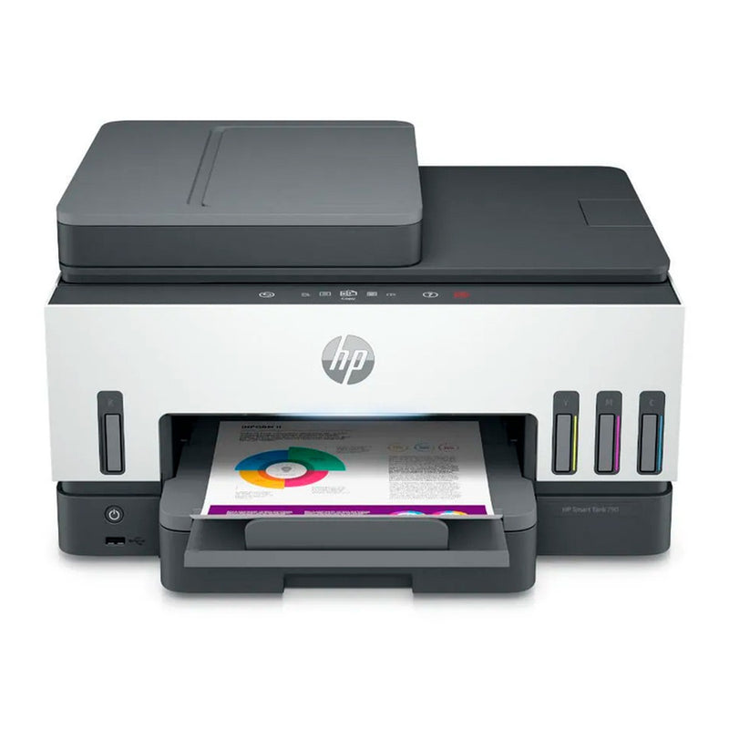 Impresora Multifuncional de Tinta Continua HP Smart Tank 790 (imprime/escanea/copia/fax, Wi-Fi, ADF)