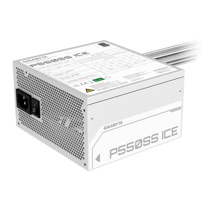 Fuente de Poder Gigabyte P550SS ICE 550W (ATX, 80 Plus Silver, Blanco)