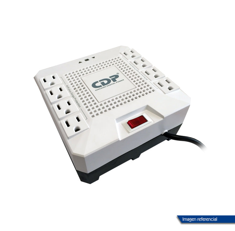 Regulador de Voltaje CDP RC-AVR Pro 1808i 1800VA/1000W (8 Tomas, Protección RJ11/RJ45)
