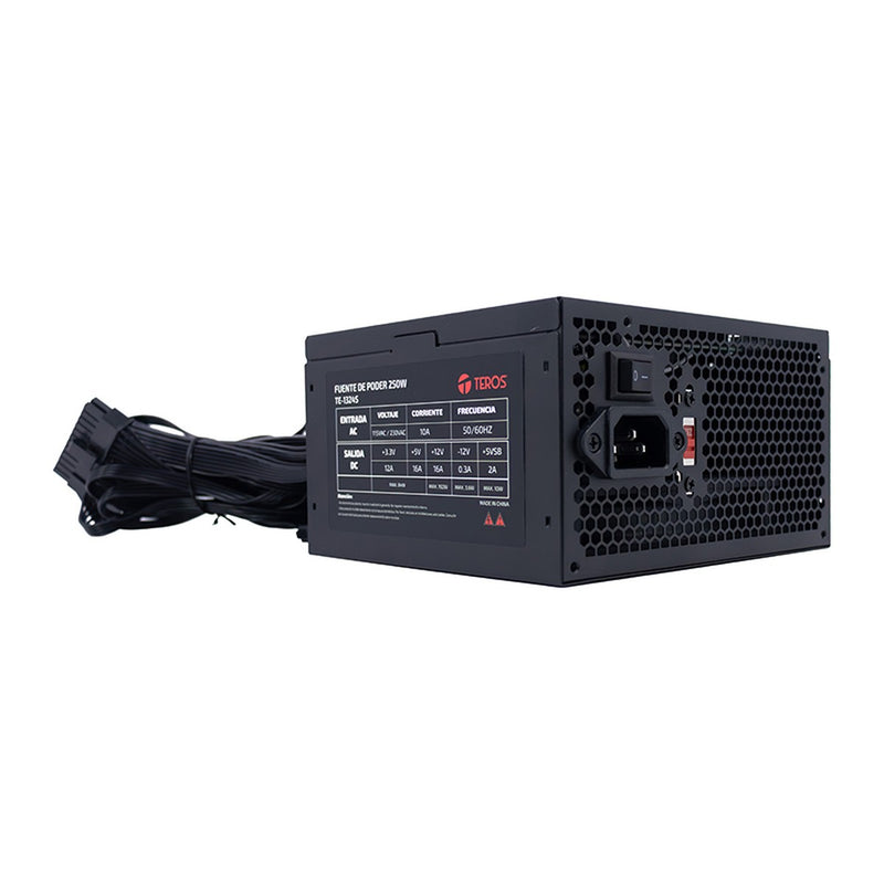Fuente de Poder Teros TE-1324S 250W (ATX, Switch 115V/230V)