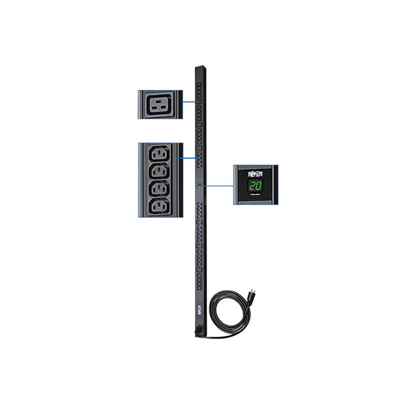 PDU Monofásico Tripp Lite PDUMV20HV 16/20A con Medidor Digital (0U, 38 Tomas)