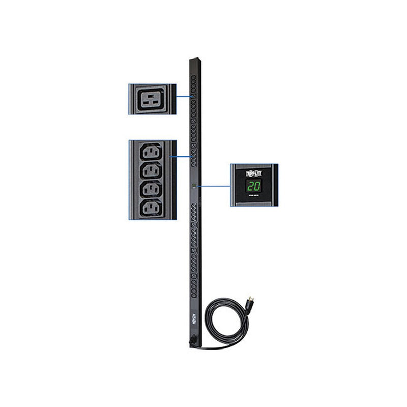PDU Monofásico Tripp Lite PDUMV20HV 16/20A con Medidor Digital (0U, 38 Tomas)