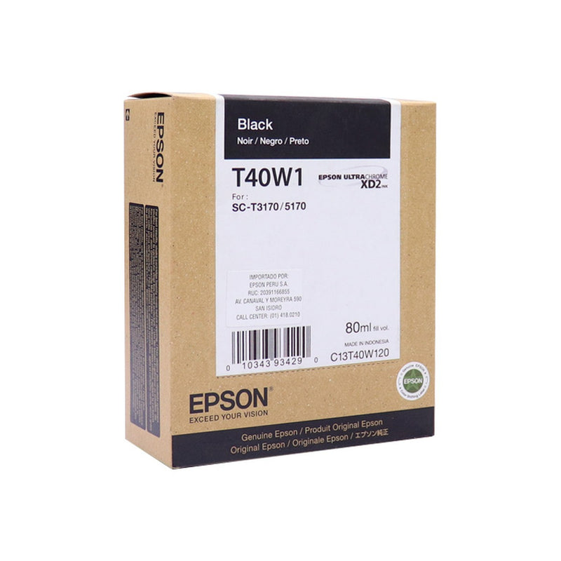 Cartucho de Tinta Epson T40W120 Negro 80ml (UltraChrome XD2, SureColor T3170/T5170)