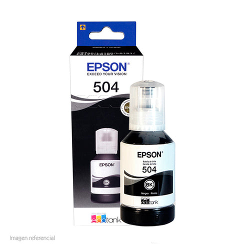 Botella de Tinta Epson T504 Negra 127ml para EcoTank