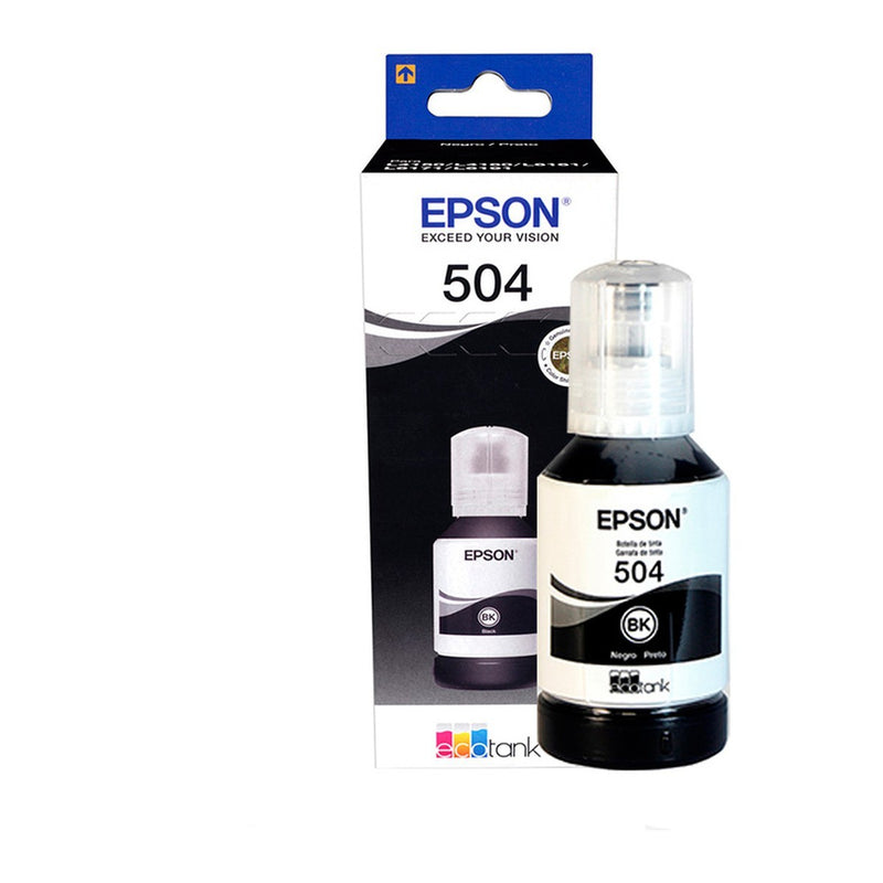 Botella de Tinta Epson T504 Negra 127ml para EcoTank