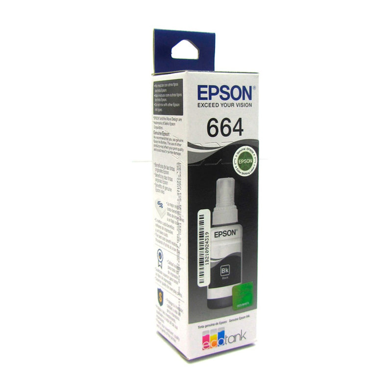 Botella de Tinta Epson T664120 Negro 70ml (EcoTank serie 664, L200)