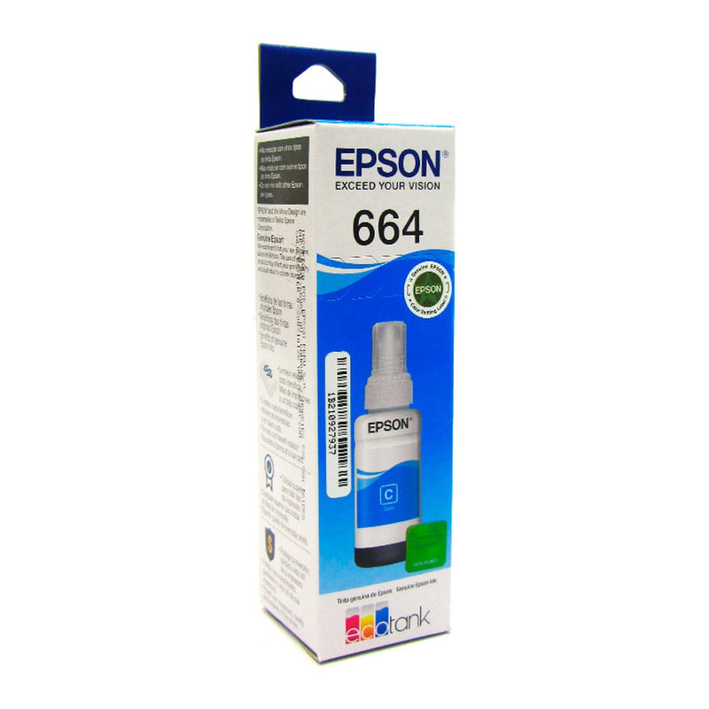 Botella de Tinta Epson T664220 Cyan 70ml (EcoTank serie 664, L200)