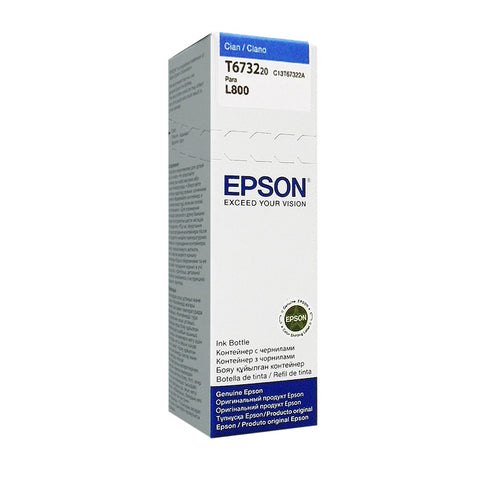 Botella de Tinta Epson T673220 Cyan 70ml (EcoTank fotográfica L800)