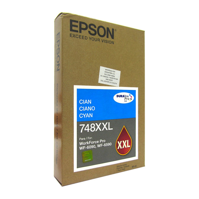 Cartucho de Tinta Epson 748XXL Cyan Extra Alta Capacidad (WorkForce Pro WF-6090/6590/8090/8590)