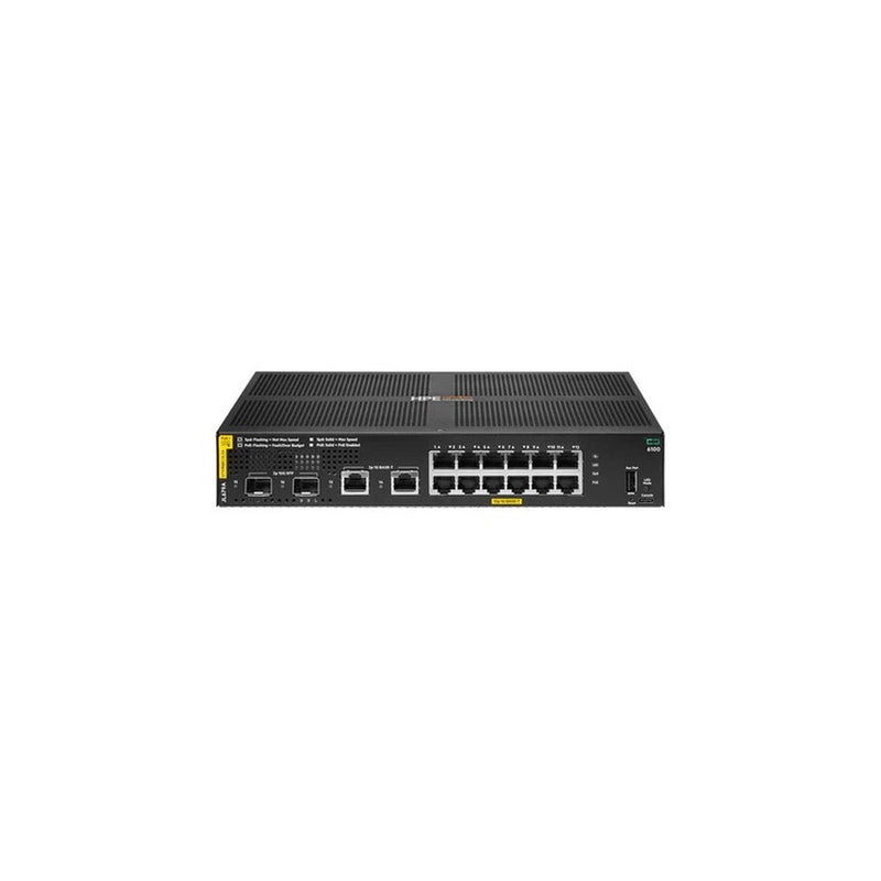 Switch HPE Aruba 6100, 12 puertos Gigabit Class 4 PoE, 2 SFP+