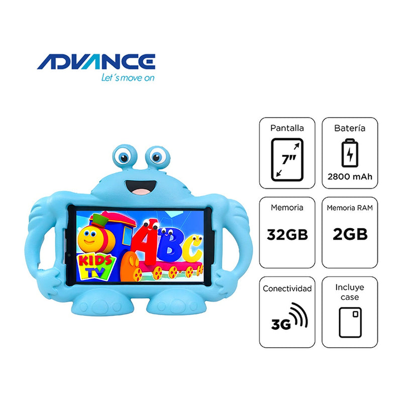 Tablet Advance Intro TR7996 7" (Android 11 Go, 3G, 2GB/32GB, Azul)