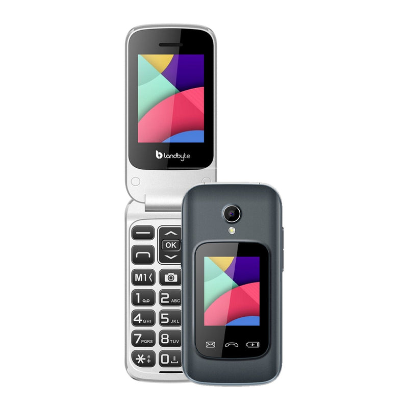 Teléfono Celular Flip LandByte LT1448 4G 1.77" (Dual SIM, Radio FM, Gris)