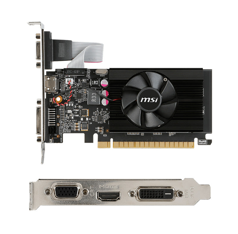 Tarjeta de Video MSI GeForce GT 710 Low Profile 2GB DDR3 (PCIe 2.0)